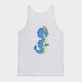 Cute Blue Eastern Dragon Twin Tank Top